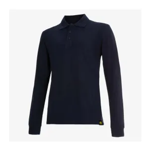 DIADORA ATLANTIS ORGANIC LONG-SLEEVE POLO SHIRT NAVY