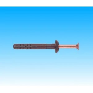 WALL PLUG WITH ROUND HEAD COPPER-PLATED SCREW 6X45 FOR FIXING IN MASONRY