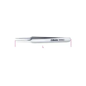 BETA ACID-RESISTANT ANTI-MAGNETIC STAINLESS STEEL TWEEZERS ART.999C MM.110