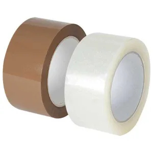 SARATOGA PACKING ADHESIVE TAPE 50 MM FOR SEALING BOXES AND PARCELS - AVAILABLE IN BROWN AND CLEAR