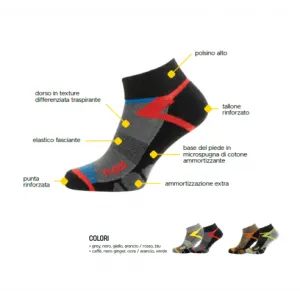 FASSI WALK CUSHIONED SOCK ONE SIZE 39/46 2 PAIRS