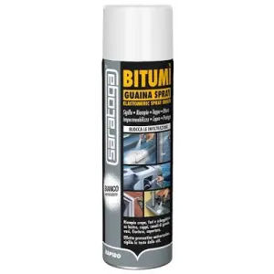 SARATOGA BITUMEN COATING SPRAY CAN 500 ML WHITE FOR QUICK PAINTING AND SURFACE PROTECTION