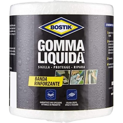 BOSTIK GOMMA LIQUIDA BANDA RINFORZATA 10CM X 10 MT PER INCOLLAGGIO E RIPARAZIONE GOMMA E MATERIALI FLESSIBILI