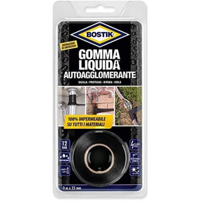 BOSTIK GOMMA LIQUIDA NASTRO AUTOAGGLOMERANTE PER FISSAGGIO E PROTEZIONE