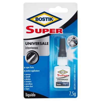 BOSTIK SUPER UNIVERSALE 7,5 GR UHU ADESIVO ISTANTANEO CIANOACRILICO PER INCOLLAGGIO RAPIDO MATERIALI