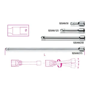 BETA ART. 920 ANGLED EXTENSION 1/2" SQUARE DRIVE