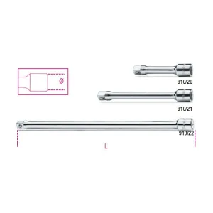 BETA 910/21 EXTENSION BAR 3/8" SQUARE DRIVE MM.125