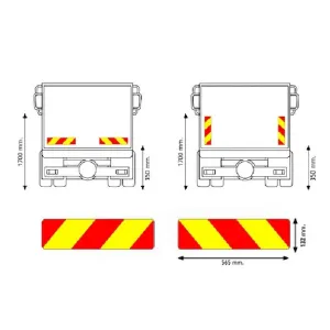 PAIR OF TRACTOR UNIT PANELS PR31 56,5X14 cm. ALUMINIUM TYPE-APPROVED
