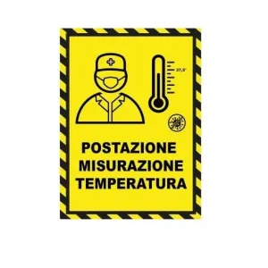 SELF-ADHESIVE SIGN CM 15X30 'POSTAZIONE MISURAZIONE TEMPERAT.'