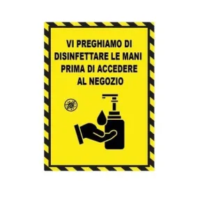 SELF-ADHESIVE SIGN CM 15X30 'DETERGENZA MANI-'