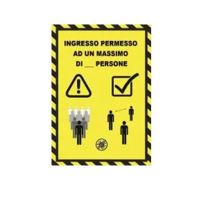 SELF-ADHESIVE SIGN CM 15X30 'INGRESSO MASSIMO DI PERSONE-'