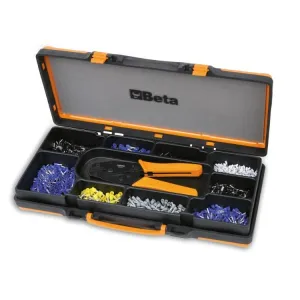 BETA FERRULE CRIMPING PLIERS WITH ASSORTMENT OF 450 CABLE LUGS ART. 1606