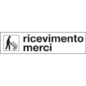ALUMINIUM SIGN CM 100X25 'RICEVIMENTO MERCI'