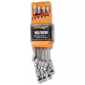 BETA 142/SC9I SET OF 9 RATCHET COMBINATION SPANNERS MM.8-19