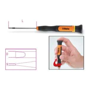 BETA 1257LP MICRO SCREWDRIVER FLAT BLADE 4X60