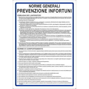 ALUMINIUM SIGN CM 70X50 'NORME GENERALI'
