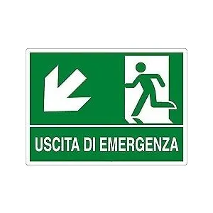 ALUMINIUM SIGN CM 30X20 'SCALA EMERGENZA A SCENDERE SX)'