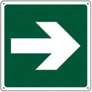 ALUMINIUM SIGN CM 20X20 'FRECCIA DX'