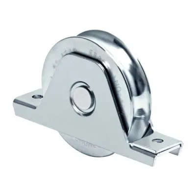 RUOTA PER CANCELLO SCORREVOLE CON SUPPORTO LATERALE COMUNELLO GOLA A V PER MONTAGGIO SU TELAIO