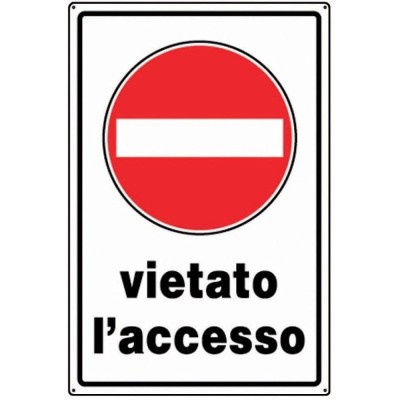 CARTELLO PVC CM 30X20 VIETATO L'ACCESSO