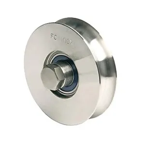 COMUNELLO STAINLESS STEEL SLIDING GATE WHEEL WITH V-GROOVE FOR CORROSIVE ENVIRONMENTS