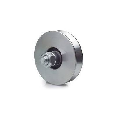 RUOTA PER CANCELLO SCORREVOLE COMUNELLO A 2 CUSCINETTI CON GOLA SEMITONDA PER GUIDA TONDA