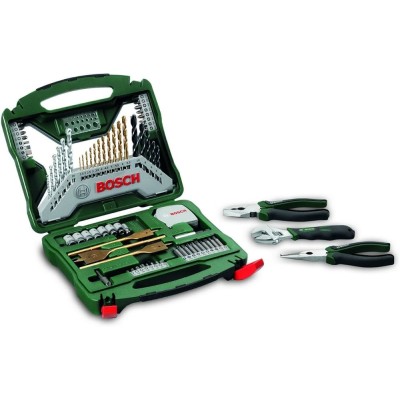 ASSORTIMENTO BOSCH V LINE 70 PZ+2 PINZE+CHIAVE A RULLINO
