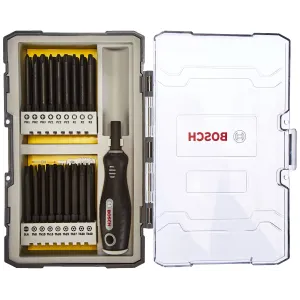 ASSORTMENT OF 37 SPECIAL BITS WITH BOSCH SCREWDRIVER
