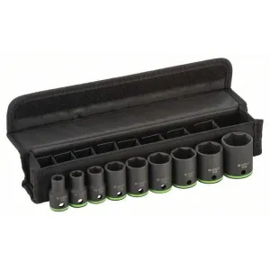 BOSCH SET OF 9 SOCKETS 1/2 10-11-13-17-19-21-22-24-24-27 SHORT