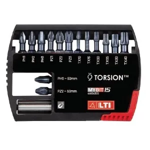 LTI SET OF TORSION BITS + BIT HOLDER 15 PCS