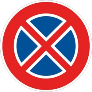 CIRCULAR SIGN 'DIVIETO DI FERMATA' FIG.75 D.60