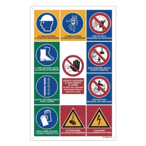 PVC SIGN CM 88X138 11 SYMBOLS