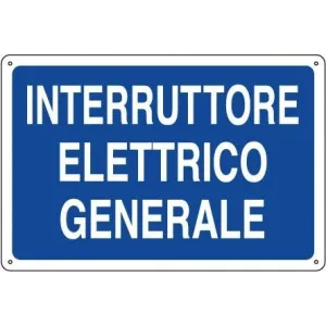 ALUMINIUM SIGN CM 30X20 'INTERRUTTORE ELETTRICO'