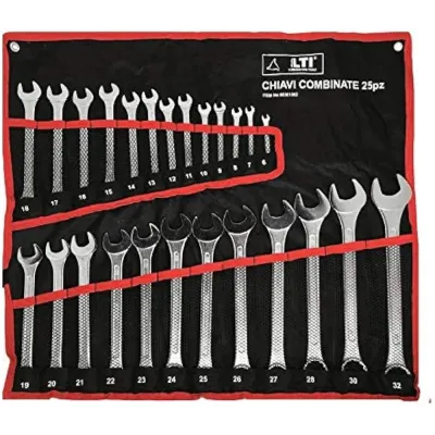 SERIE CHIAVI COMBINATE LTI 6-32 25 PZ. IN RACCOGLITORE TELA