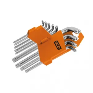 VALEX SET OF MALE TAMPER-RESISTANT TORX KEYS 9 PCS T10-T50
