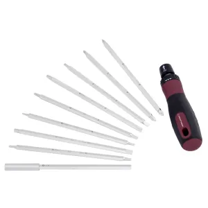 RATCHET SCREWDRIVER WITH 8 DOUBLE-ENDED BLADES 80-150 MM