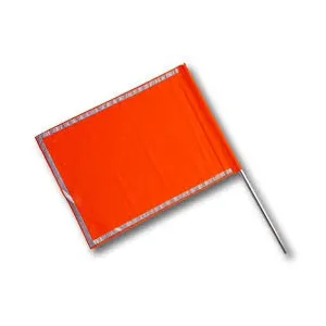 ORANGE REFLECTIVE SIGNAL FLAG ALUMINIUM HANDLE
