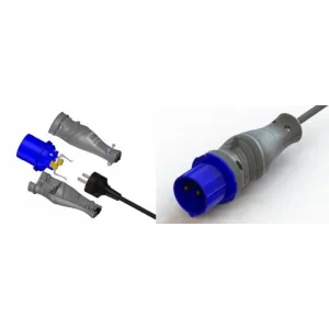 INDUSTRIAL ADAPTOR 16A 2P+T IP44 FOR SCHUKO 2P PLUG