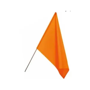 ORANGE NYLON SIGNAL FLAG WOOD HANDLE