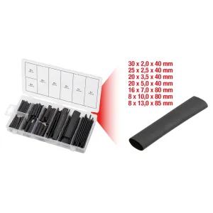ASSORTMENT OF 127 BLACK HEAT-SHRINK SLEEVES