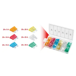 ASSORTMENT OF GALVANISED CAR FUSES 120 PCS 5-30 A