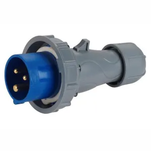 IN-LINE PLUG CE 2P+T 16A 220V BLUE IP 67