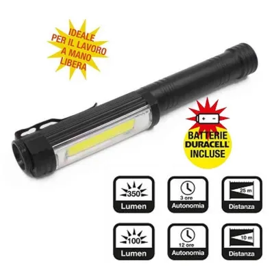 TORCIA NERO CALAMITO LED CON BATTERIE
