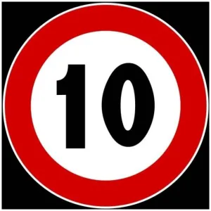 CIRCULAR SIGN 'LIMITE 10' FIG.50 D.CM.60