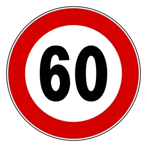 SELF-ADHESIVE SIGN D20 'LIMITE 60'