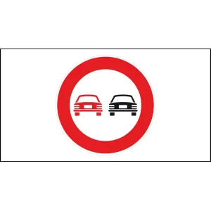 CIRCULAR SIGN 'DIVIETO DI SORPASSO' FIG.48 D.60