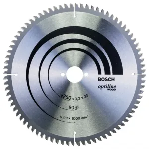 CARBIDE-TIPPED WOOD BLADE 250 Z80