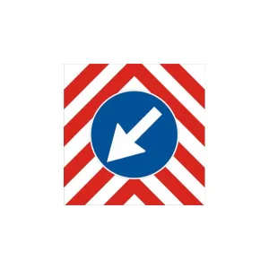 SIGN 70X70 'PASSAGGIO OBBLIGAT.' SWIVEL ARROW FIG.398