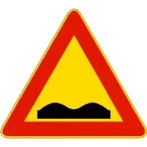 TRIANGULAR SIGN 'STRADA DEFORMATA' FIG.389 SIDE 90