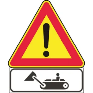 TRIANGULAR SIGN 'MEZZI DI LAVORO IN AZIONE' FIG.388
